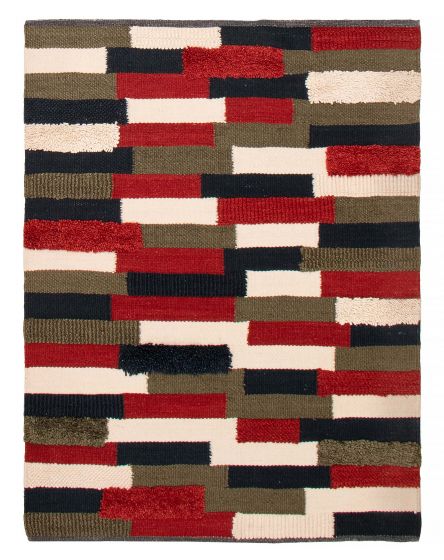 Indian Sienna 5'10" x 7'8" Braid weave Wool Rug 
