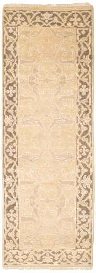 Indian Royal Oushak 2'8" x 7'10" Hand-knotted Silk, Wool Rug 