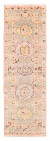 Indian Modern Oushak 2'6" x 8'1" Hand-knotted Wool Runner Rug 