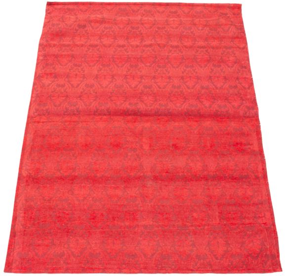 Indian Collage 4'9" x 6'9" Handmade Chenille Rug 