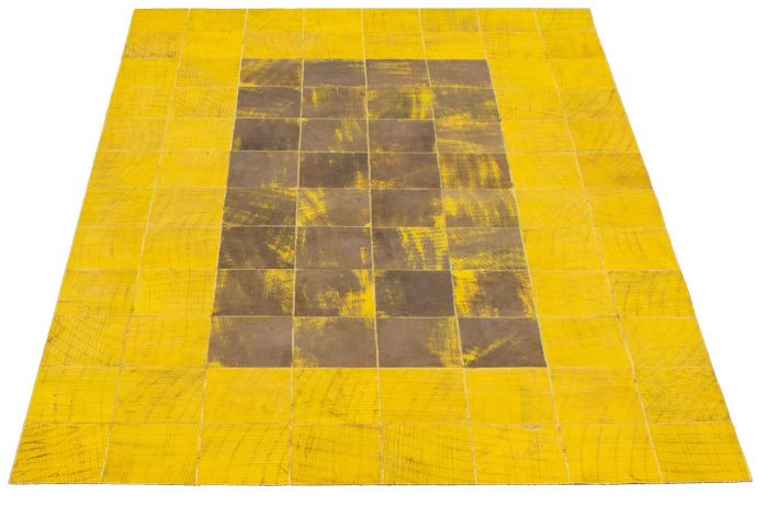 Argentina Cowhide Patchwork 5'0" x 8'0" Handmade Leather Rug 