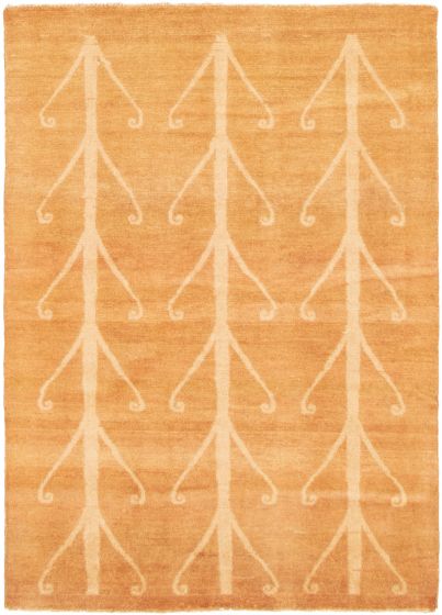 Afghan Color Transition 4'1" x 5'10" Hand-knotted Wool Rug 