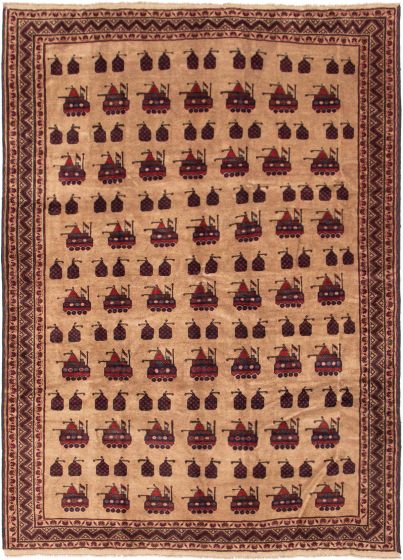 Afghan Rare War 6'8" x 9'7" Hand-knotted Wool Rug 