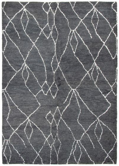 Indian Arlequin 6'4" x 9'0" Hand-knotted Wool Rug 