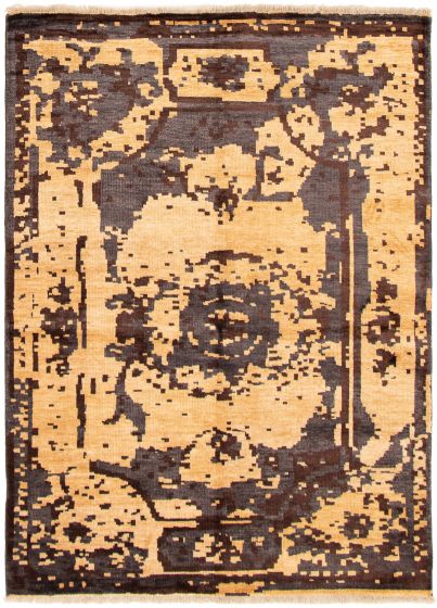 Indian Finest Oushak 5'6" x 7'7" Hand-knotted Wool Rug 
