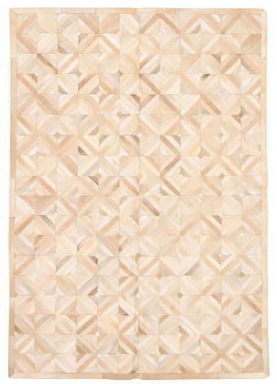 Argentina Cowhide Patchwork 6'4" x 9'3" Handmade Leather Rug 
