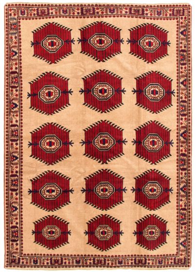 Afghan Rizbaft 6'10" x 9'6" Hand-knotted Wool Rug 
