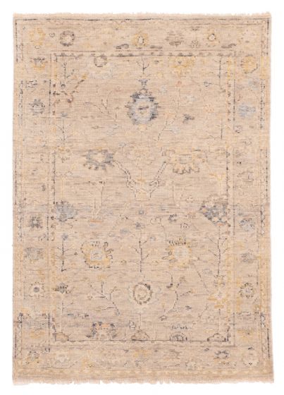 Indian Modern Oushak 4'0" x 5'8" Hand-knotted Wool Rug 