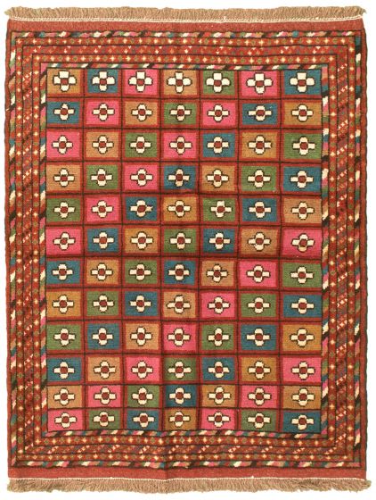 Turkmenistan Turkman 3'8" x 4'8" Hand-knotted Wool Rug 