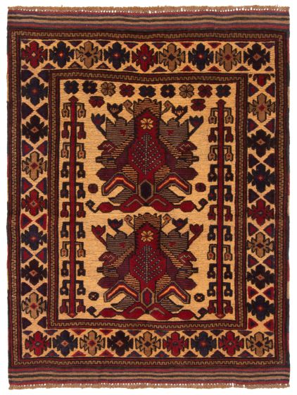 Afghan Tajik Caucasian 3'3" x 4'4" Hand-knotted Wool Rug 