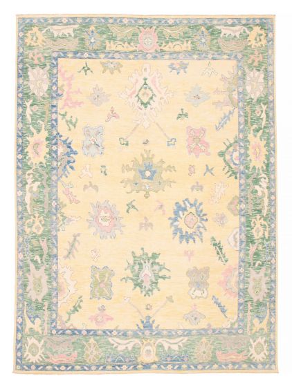 Pakistani Modern Oushak 9'1" x 12'2" Hand-knotted Wool Rug 