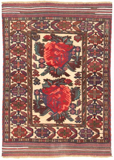 Afghan Tajik Caucasian 4'3" x 6'1" Hand-knotted Wool Rug 