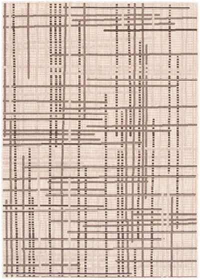 Belgium Sisal Burburry 7'10" x 10'2" Machine Woven Polypropylene Silver-Black Rug