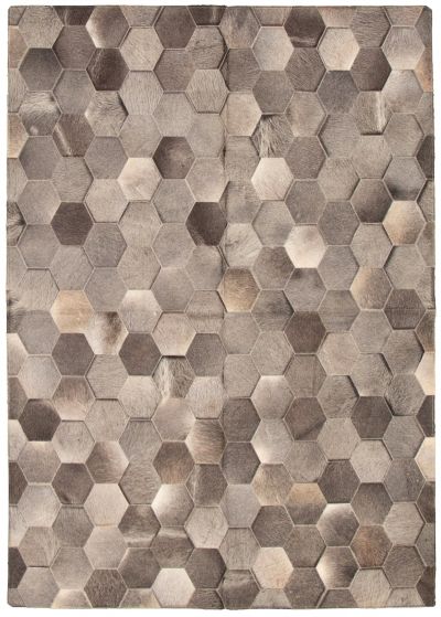 Argentina Cowhide Patchwork 6'4" x 9'0" Handmade Leather Rug 
