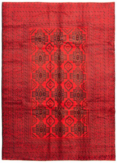 Afghan Rizbaft 6'11" x 9'6" Hand-knotted Wool Rug 