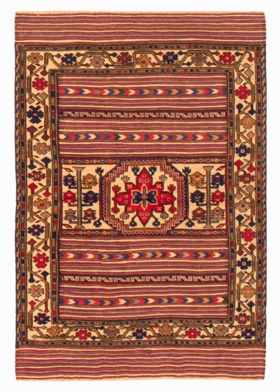 Afghan Tajik Caucasian 4'1" x 6'0" Hand-knotted Wool Rug 