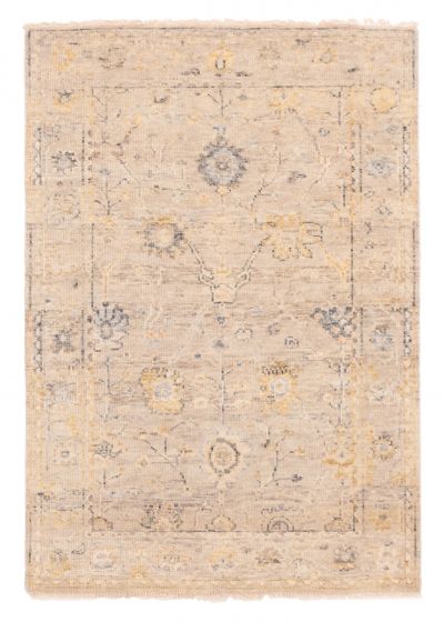 Indian Modern Oushak 4'1" x 5'10" Hand-knotted Wool Rug 