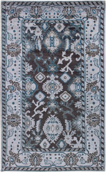 Indian Jules Oushak 5'0" x 8'3" Hand-knotted Silk Rug 