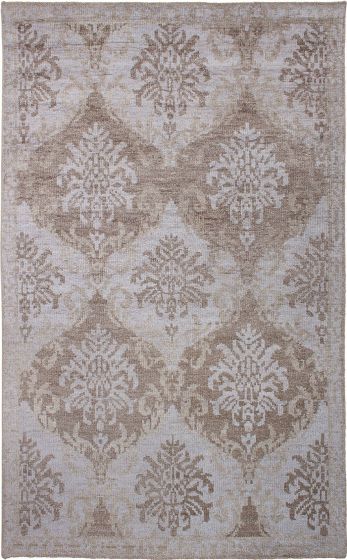 Indian Jules Oushak 4'10" x 7'11" Hand-knotted Silk Rug 