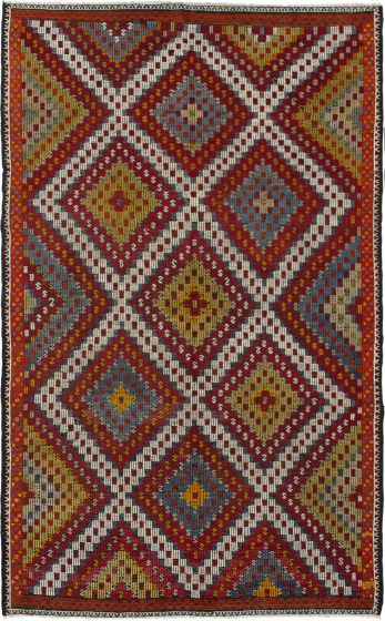 Turkish Yoruk 6'7" x 10'10" Flat-Weave Wool Tapestry Kilim 