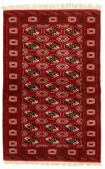 Turkmenistan Turkman 4'2" x 6'6" Hand-knotted Wool Rug 
