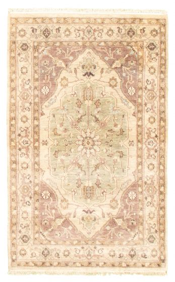 Indian Finest Agra Jaipur 3'8" x 5'10" Hand-knotted Wool Rug 