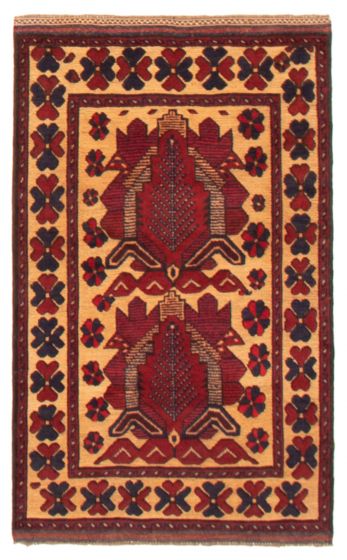 Afghan Tajik Caucasian 2'11" x 4'8" Hand-knotted Wool Rug 