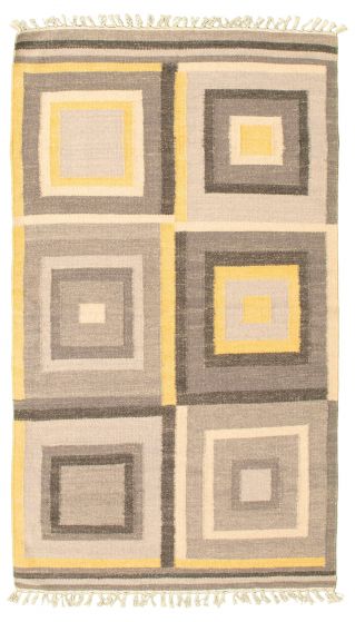 Turkish Ankara FW 3'3" x 5'6" Flat-Weave Wool Kilim 