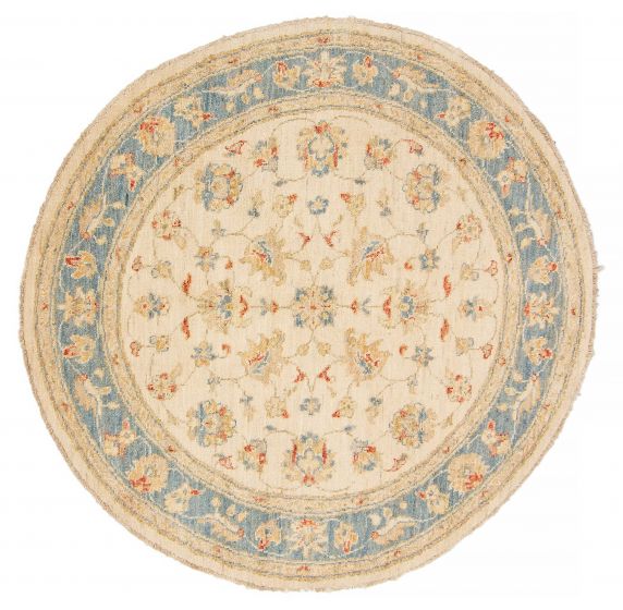Pakistani Peshawar Oushak 4'1" x 4'1" Hand-knotted Wool Rug 