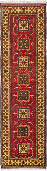 Afghan Finest Kargahi 2'9" x 9'11" Hand-knotted Wool Rug 