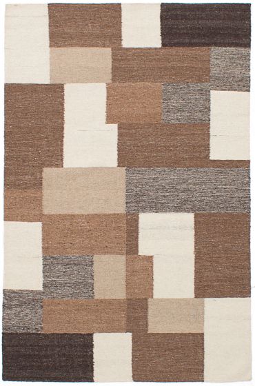 Turkish Izmir FW 5'3" x 8'2" Flat-Weave Wool Kilim 