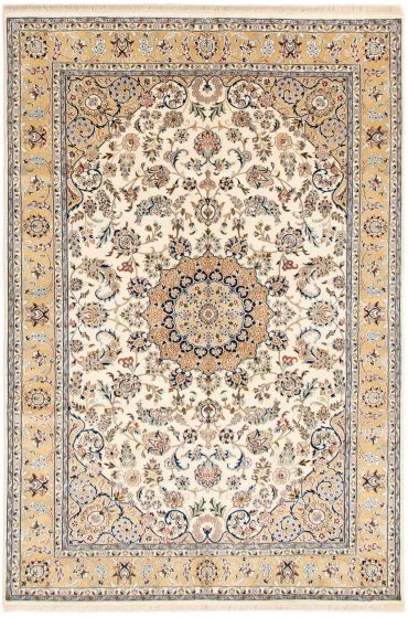 Persian Style Nain 6'7" x 9'10" Hand-knotted Silk, Wool Rug 