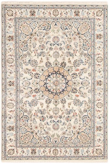 Persian Style Nain 9La 6'0" x 9'0" Hand-knotted Silk, Wool Rug 