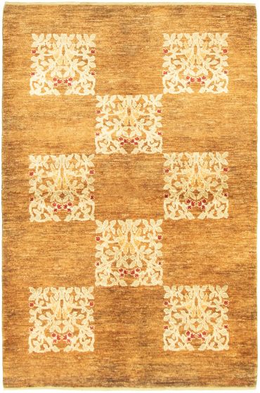 Pakistani Peshawar Ziegler 4'2" x 6'5" Hand-knotted Wool Rug 