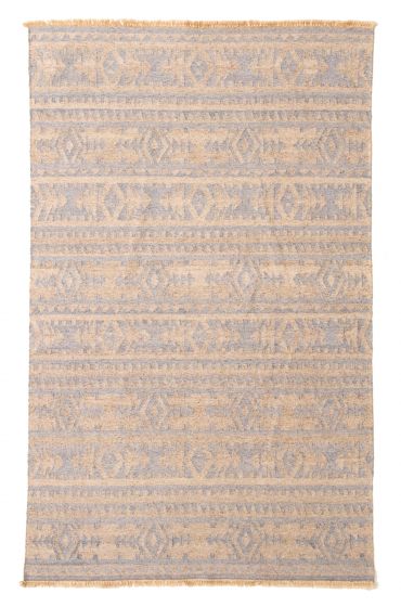 Turkish Old Style 4'11" x 7'11" Flat-Weave Wool Kilim 