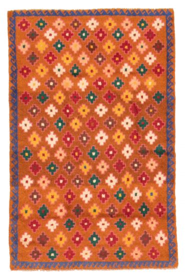 Afghan Baluch 2'8" x 4'5" Hand-knotted Wool Burnt Orange Rug