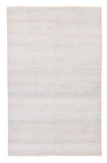 Indian Silk Shadow 5'9" x 9'0" Hand-knotted Viscose & Wool Rug 