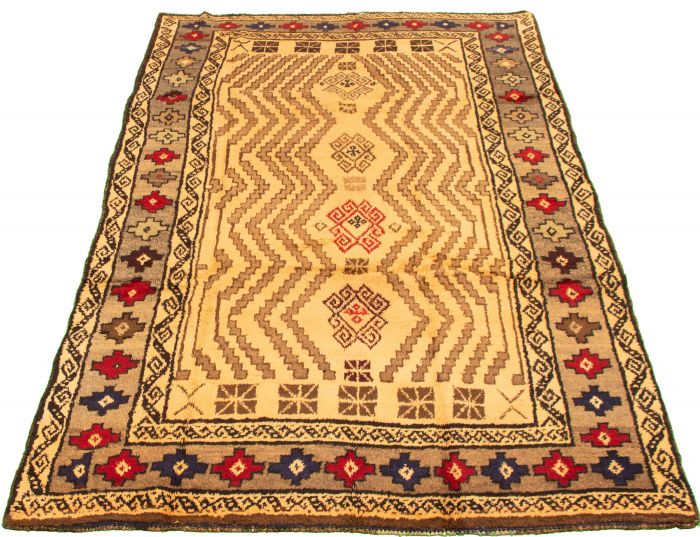 Afghan Akhjah 5'4" x 9'6" Hand-knotted Wool Rug 
