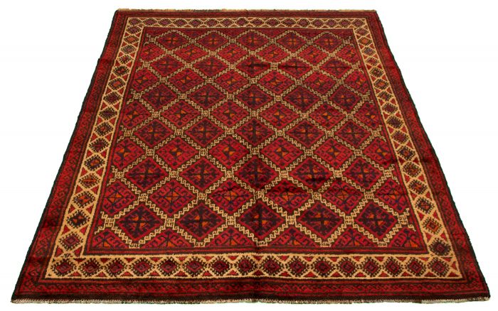Afghan Akhjah 6'4" x 9'5" Hand-knotted Wool Rug 