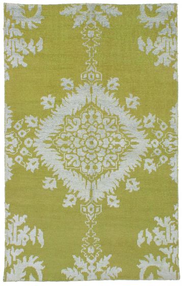Indian La Seda 5'0" x 7'11" Hand-knotted Silk, Wool Rug 