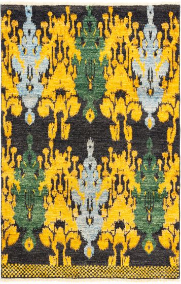 Indian Shalimar 4'6" x 7'0" Hand-knotted Wool Rug 