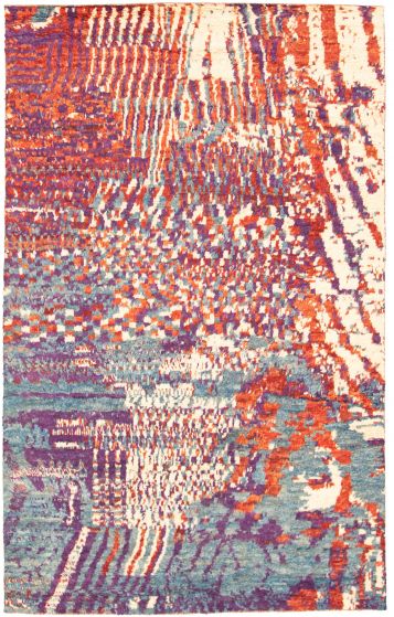 Pakistani Abstract Lahore Legacy 6'1" x 9'10" Hand-knotted Wool Rug 