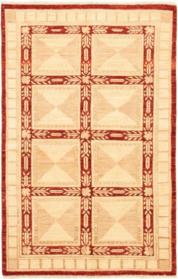 Pakistani Peshawar Ziegler 3'10" x 6'2" Hand-knotted Wool Rug 