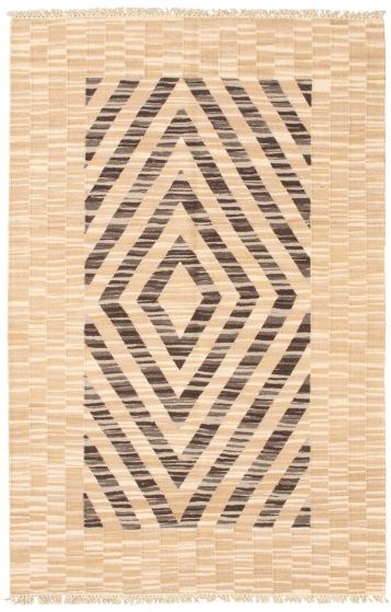 Turkish Old Style 5'2" x 8'0" Flat-Weave Wool Kilim 