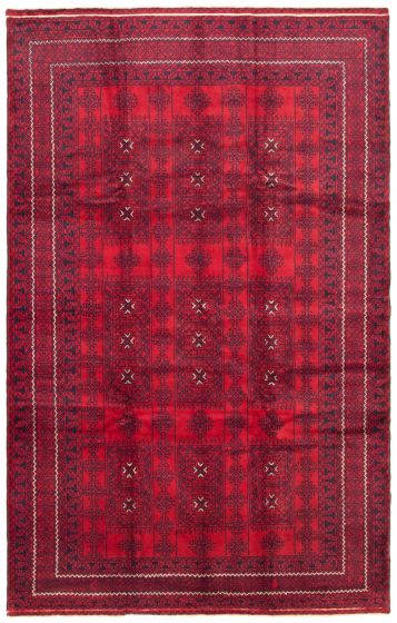 Afghan Rizbaft 6'3" x 9'11" Hand-knotted Wool Rug 