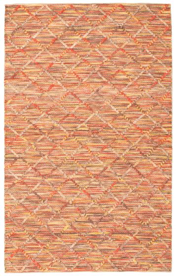 Indian Sienna 5'1" x 8'1" Braided Weave Wool Dark Copper Rug
