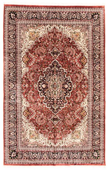 Indian Kashmir 5'10" x 9'3" Hand-knotted Silk Rug 