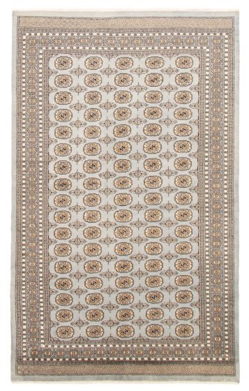 Pakistani Finest Peshawar Bokhara 6'7" x 10'8" Hand-knotted Wool Rug 