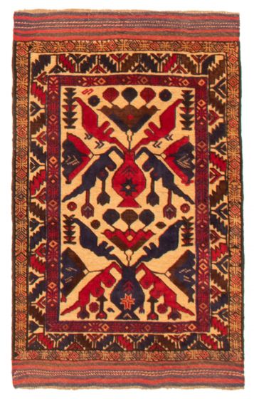 Afghan Tajik Caucasian 2'11" x 4'8" Hand-knotted Wool Rug 