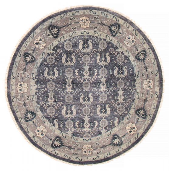 Indian Finest Agra Jaipur 7'9" x 7'9" Hand-knotted Wool Rug 